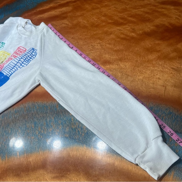 Vintage Ben Sprout Hong Kong CityScape Water Ferry Travel Sweatshirt white blue - Picture 11 of 13